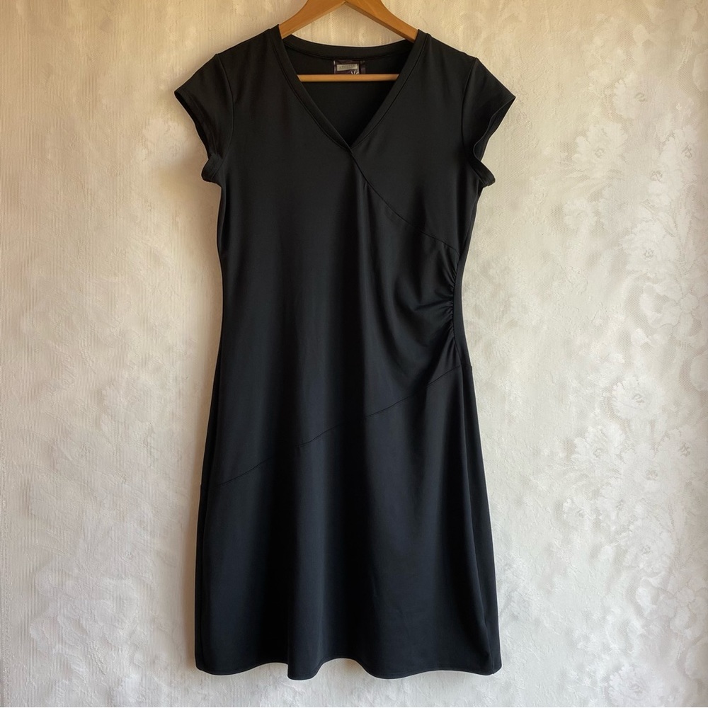 Athleta Ruched Black Short Sleeve Nectar Dress Tennis Athletic Women’s S
